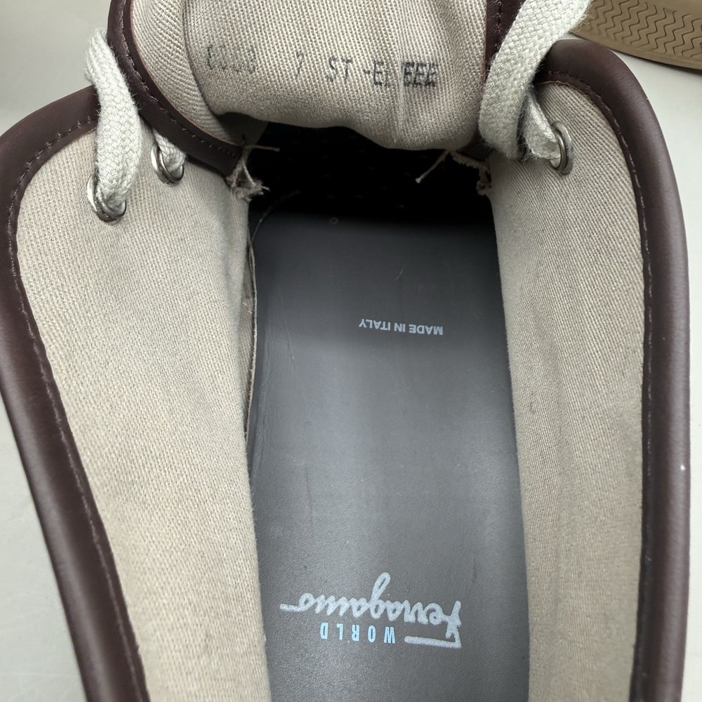 Salvatore Ferragamo Mens Shoes Canvas Sneakers Size 7 Italy - Picture 6 of 7